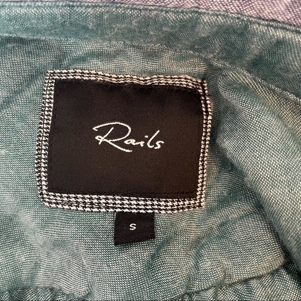 Rails Green And Blue Flannel Size Small - image 3